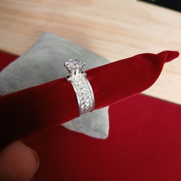 Women Stone Ring Sterling Silver 925 - Picture 1 of 5